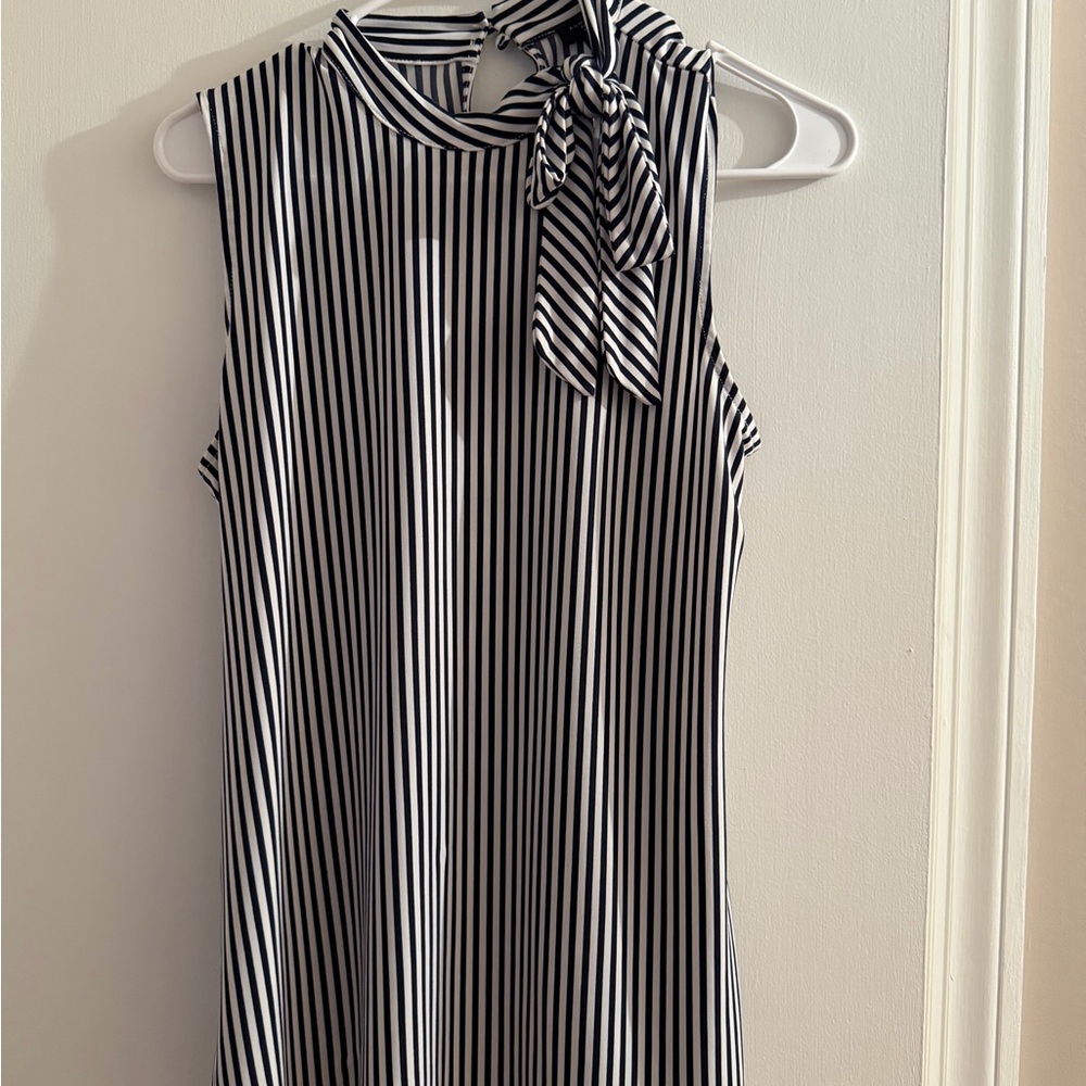 Ann Taylor Black and White Striped Blouse